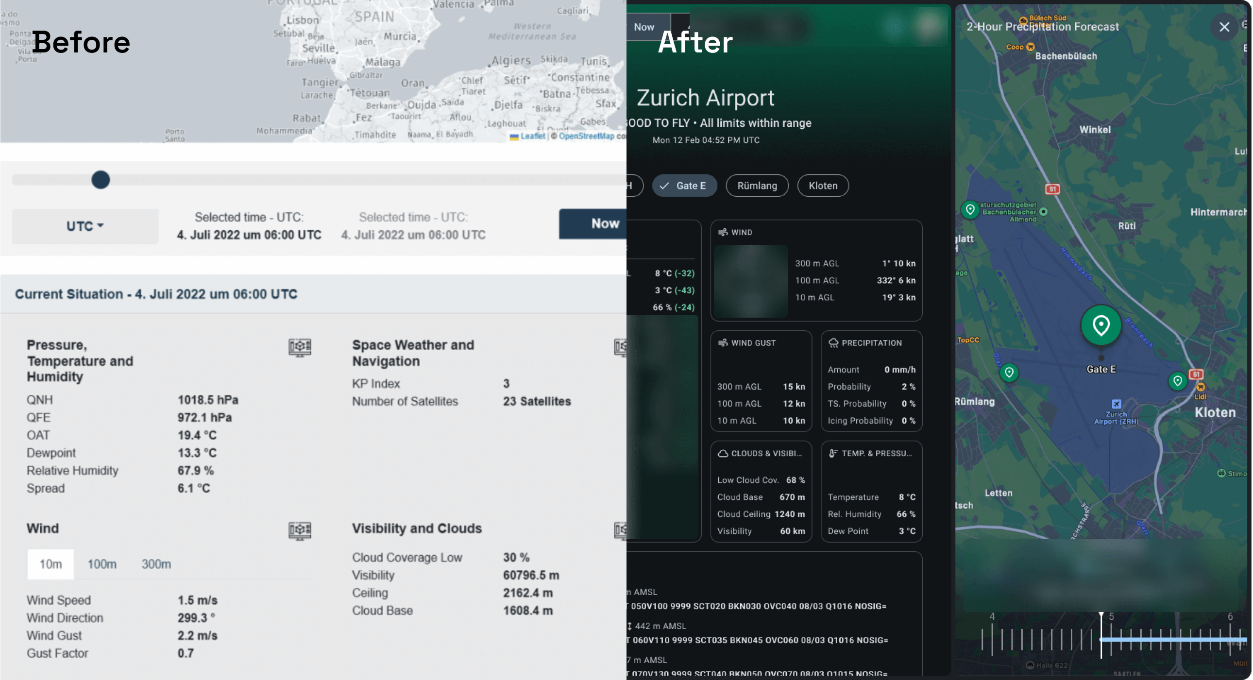 impression UI before after
