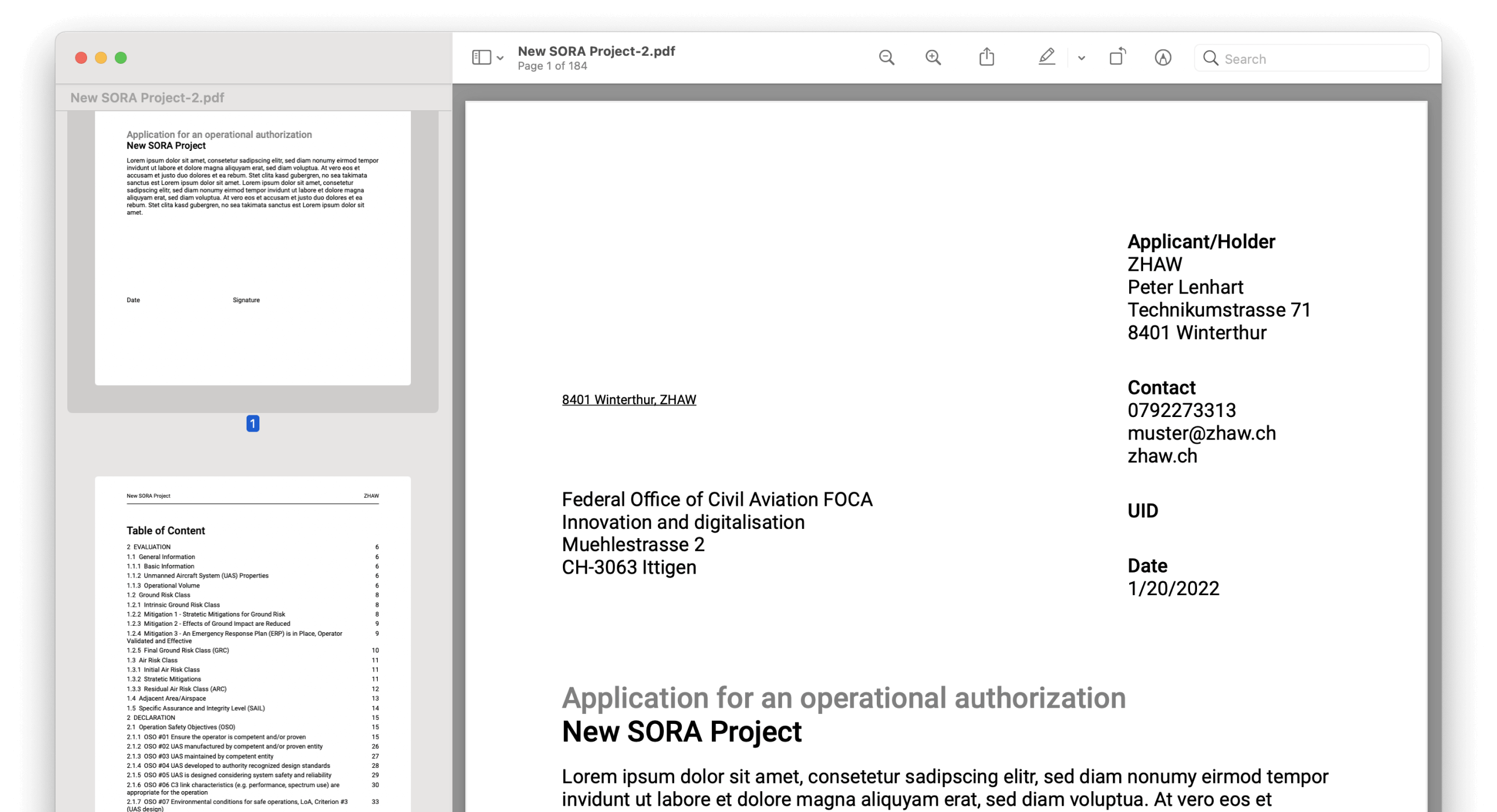 Standardised pdf output