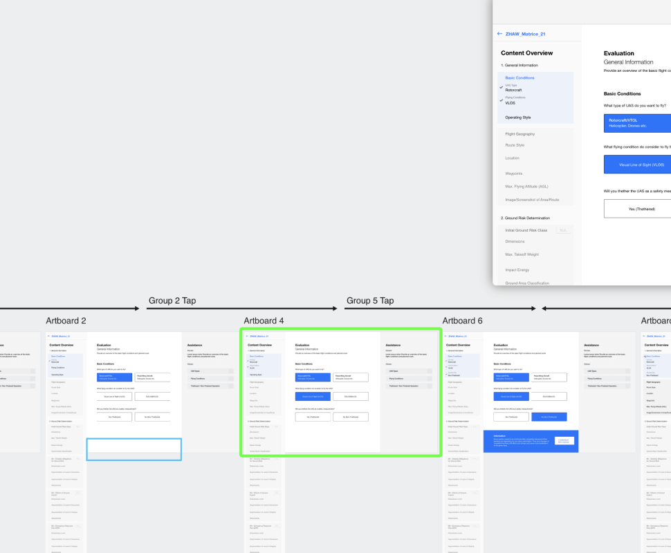 wireframes in principle for user testing